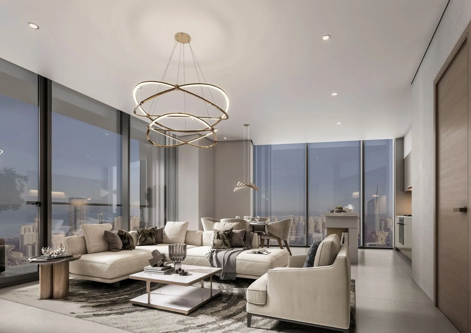 The Eden at Sobha Central — интерьер гостиной
