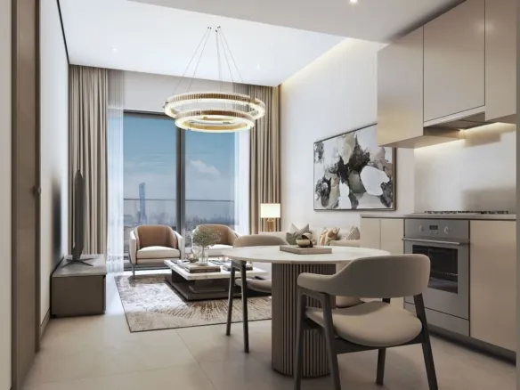 The Eden at Sobha Central — кухня-гостиная