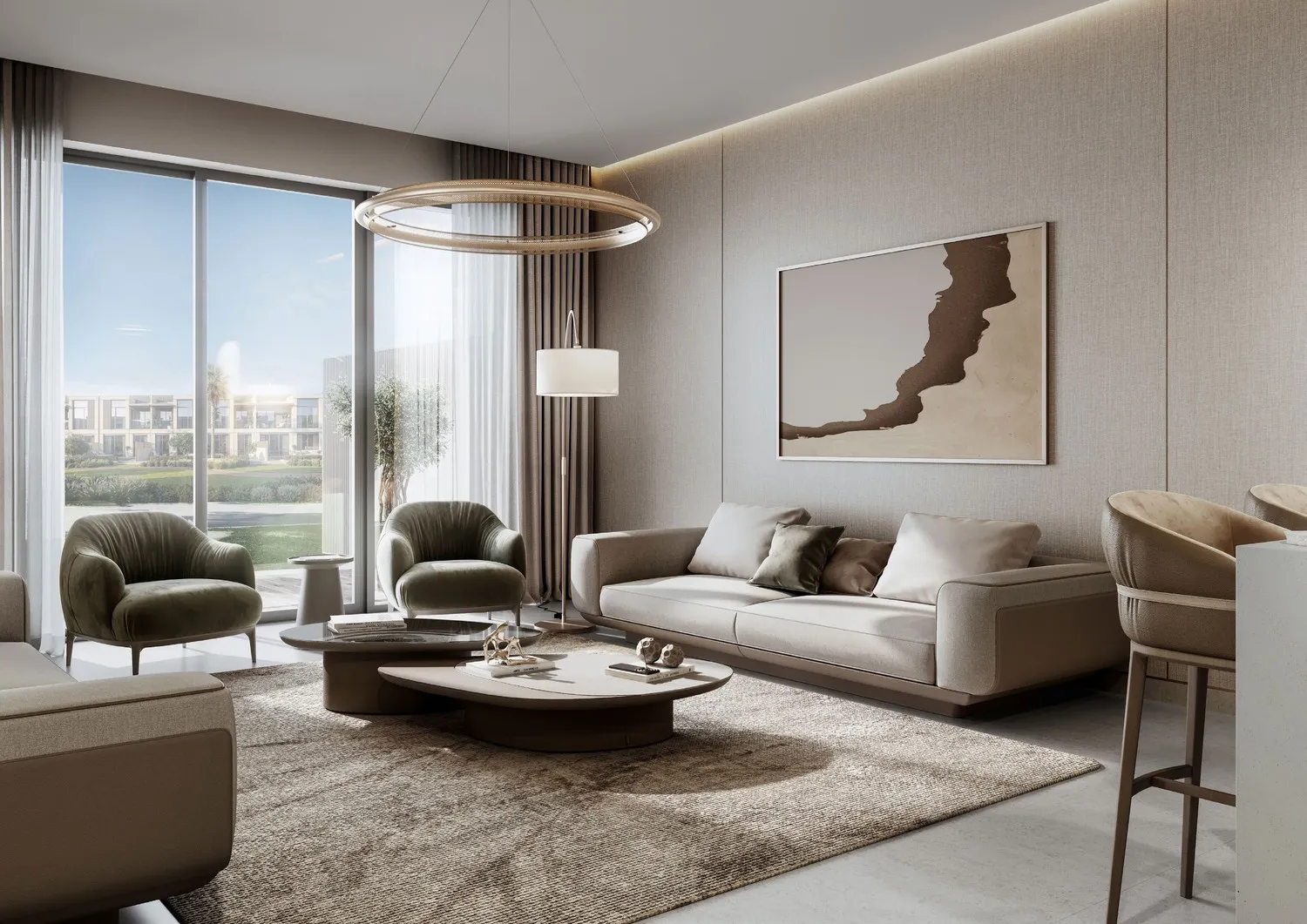 The Greens at Sobha Sanctuary — интерьер гостиной