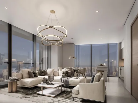 The Horizon at Sobha Central — интерьер гостиной