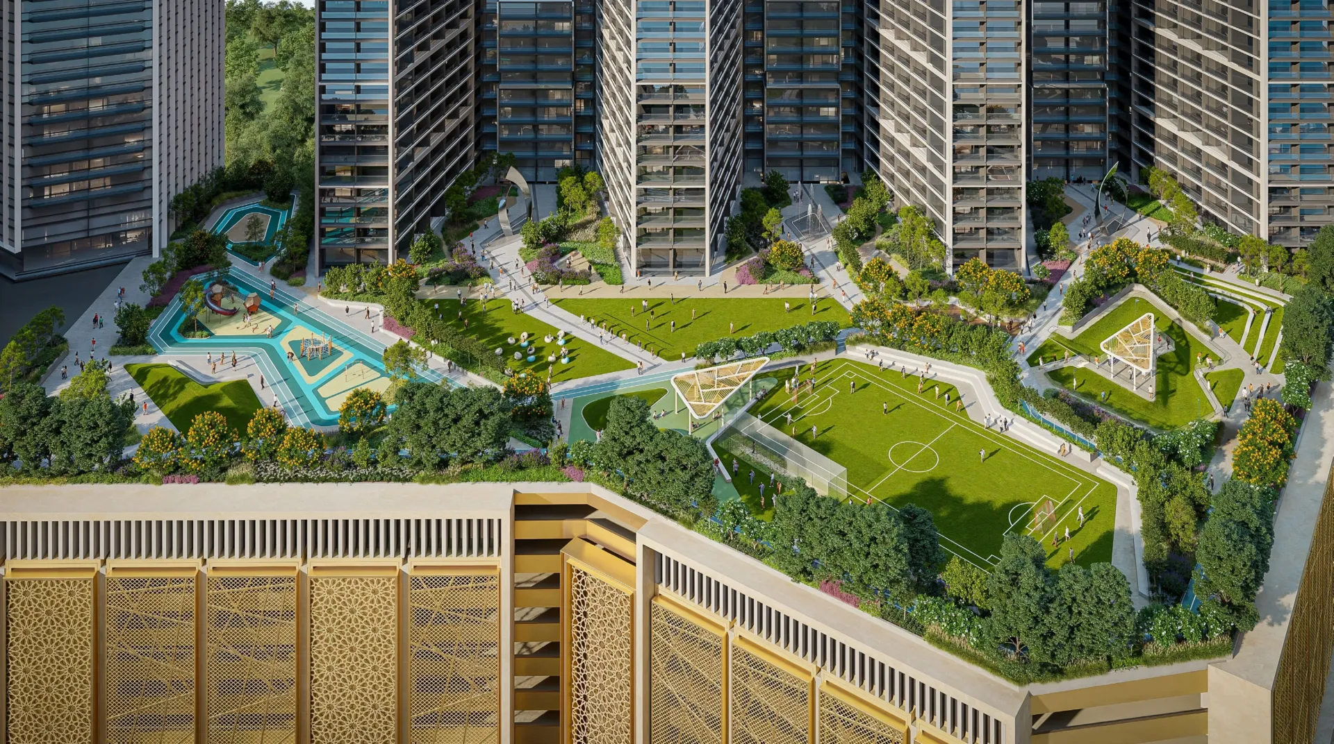 The Pinnacle at Sobha Central — внутренний двор