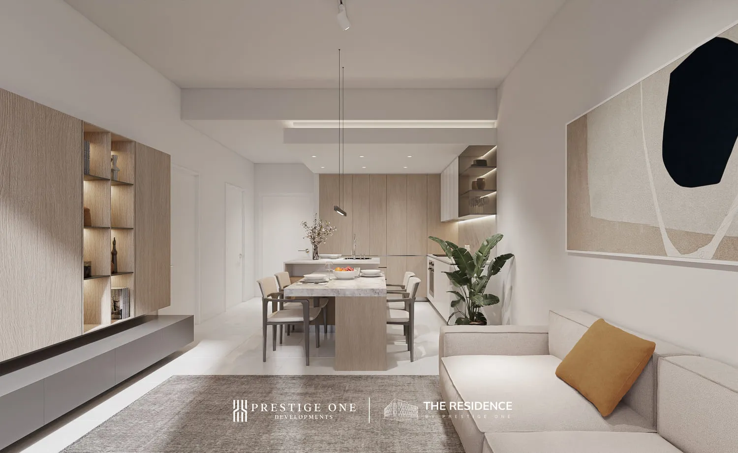 The Residence by Prestige One — кухня-гостиная
