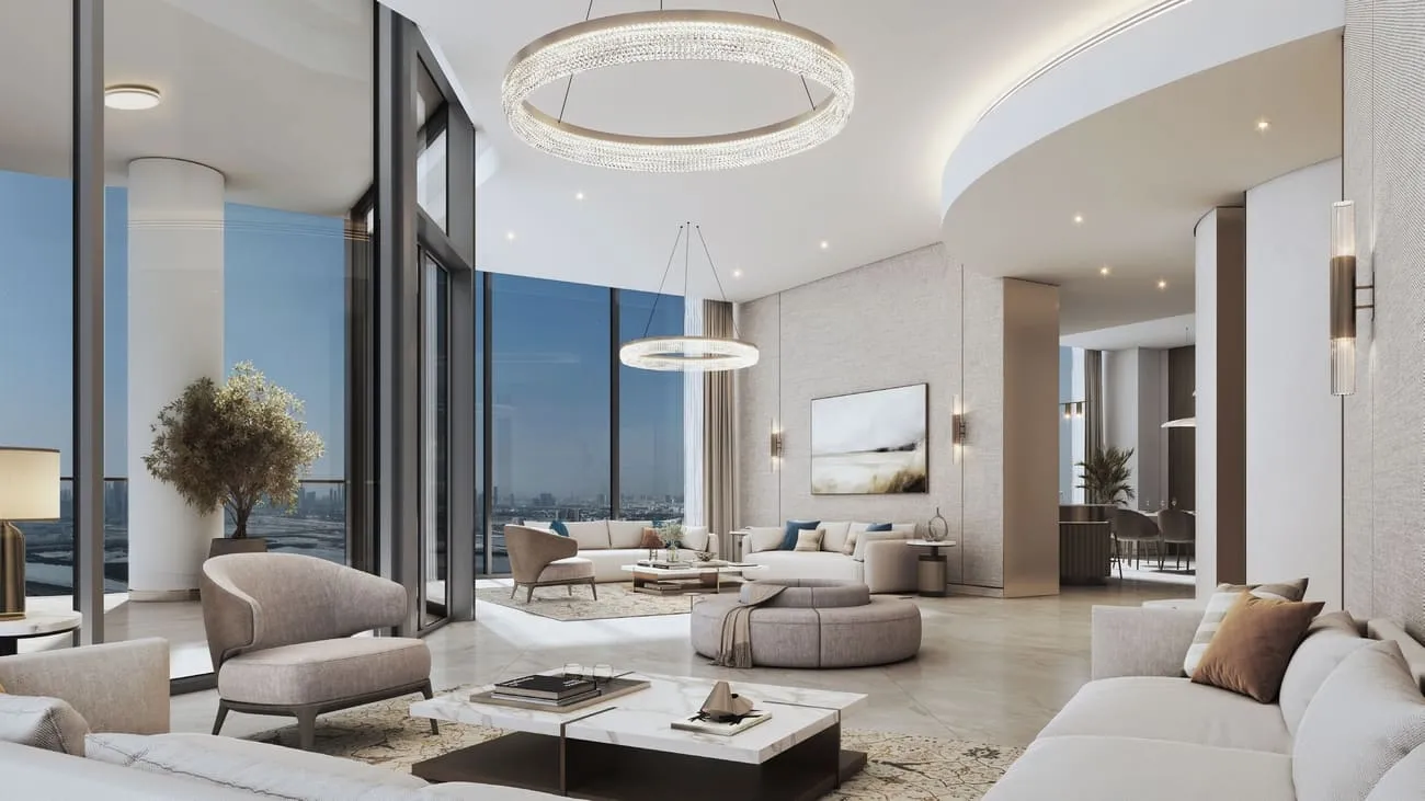 The S at Sobha Hartland II — интерьер гостиной