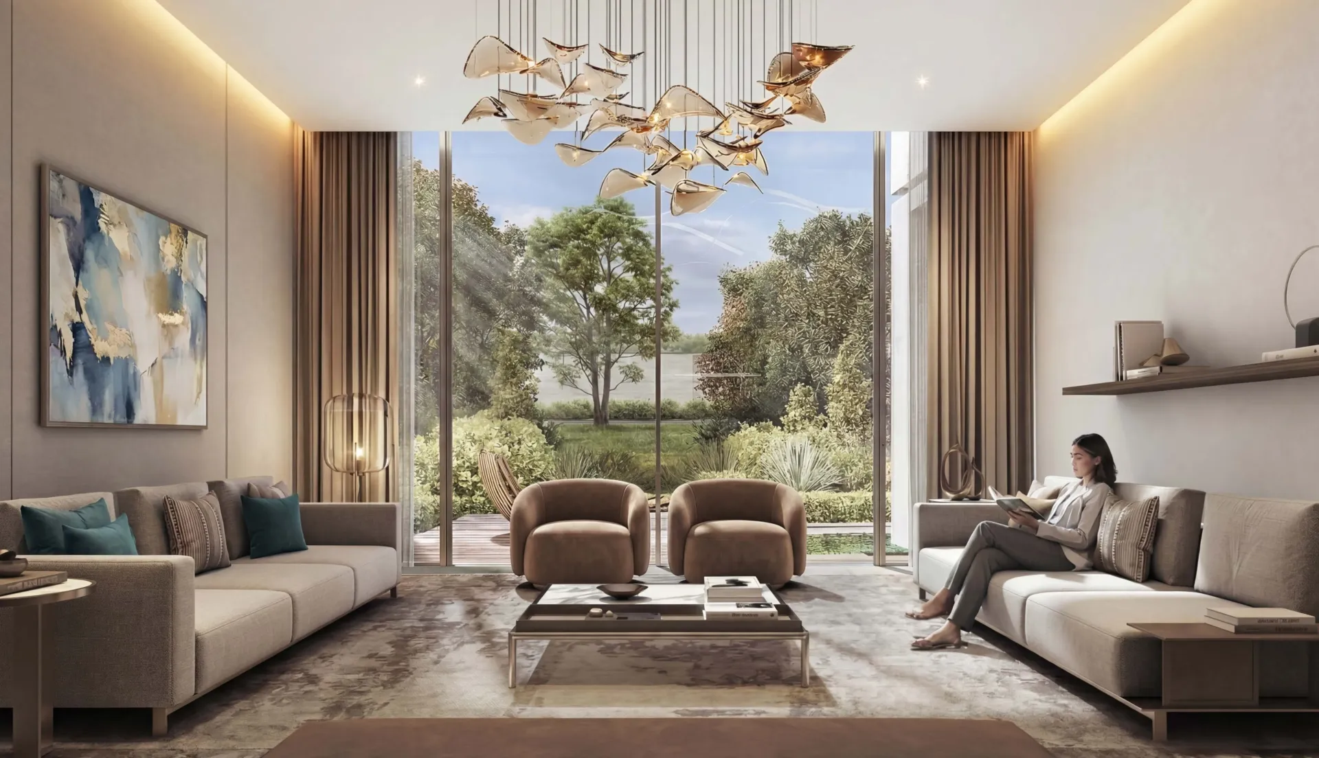 The Terraces at Sobha City — интерьер гостиной