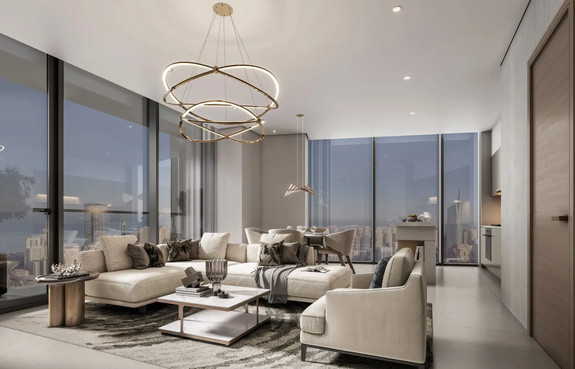 The Tranquil at Sobha Central — интерьер гостиной