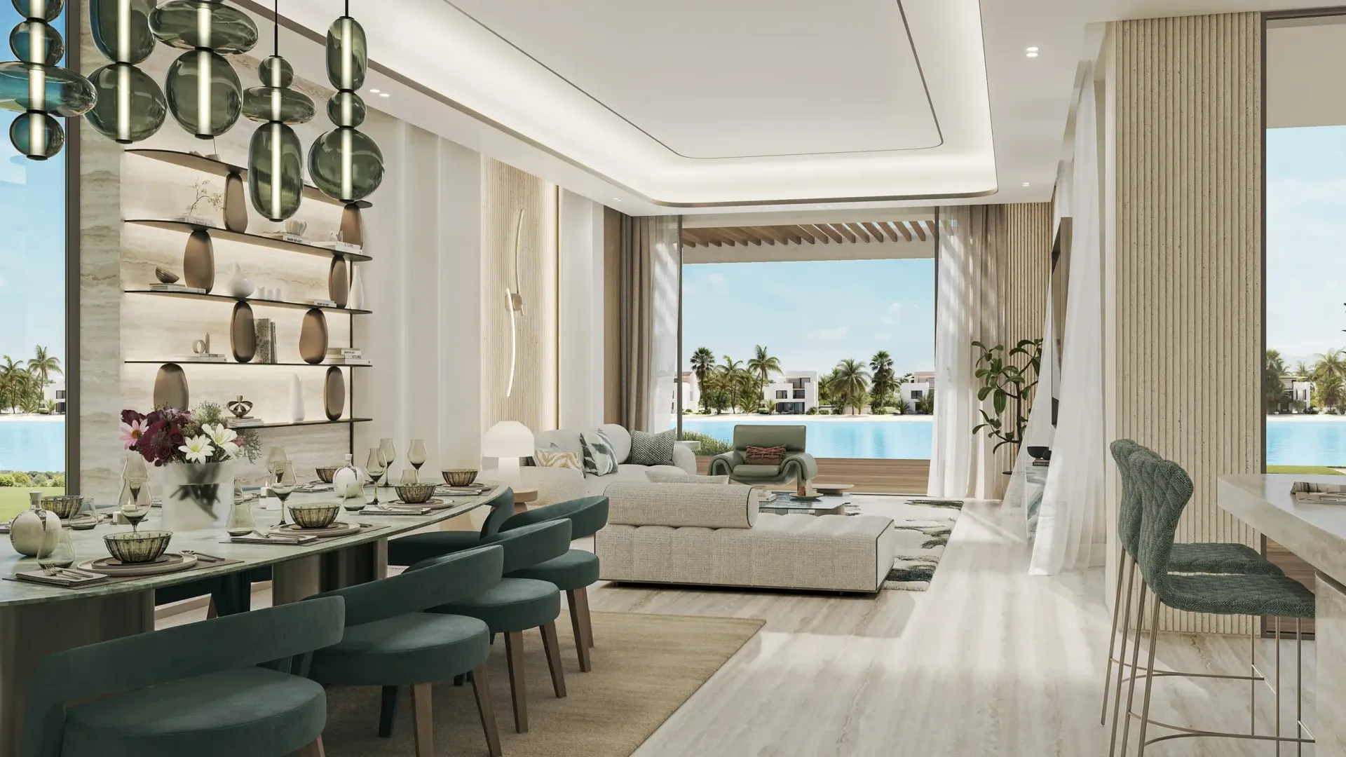 The View Island — интерьер гостиной