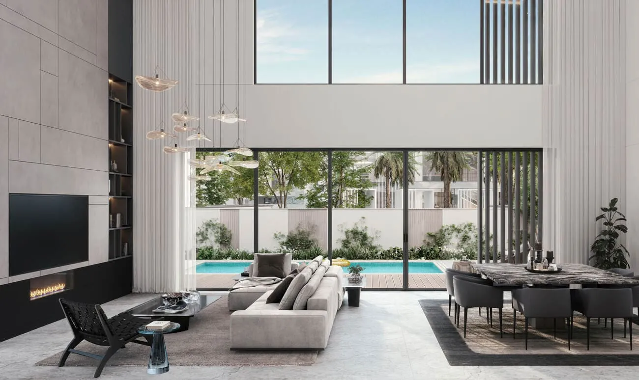 The Watercrest — интерьер гостиной