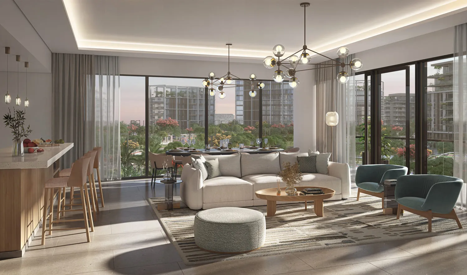 Thyme Central Park — интерьер гостиной