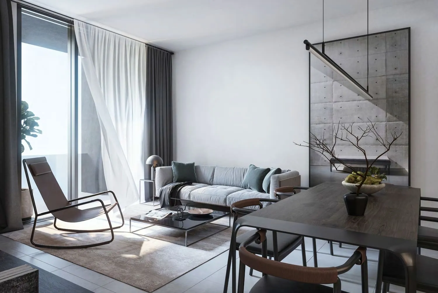 Tiraz Apartments — интерьер гостиной