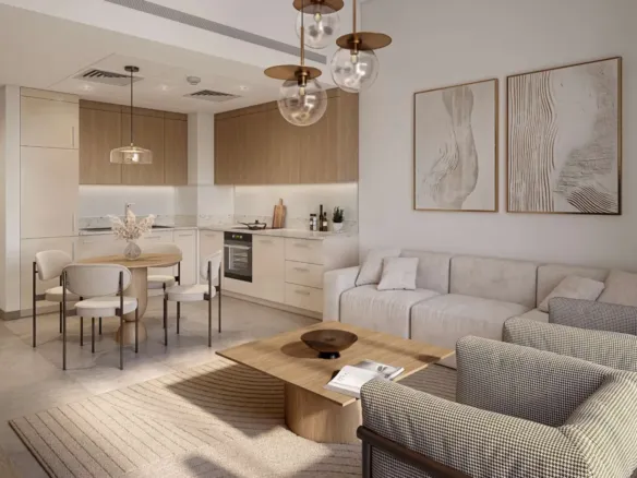 Topaz Residences — кухня-гостиная
