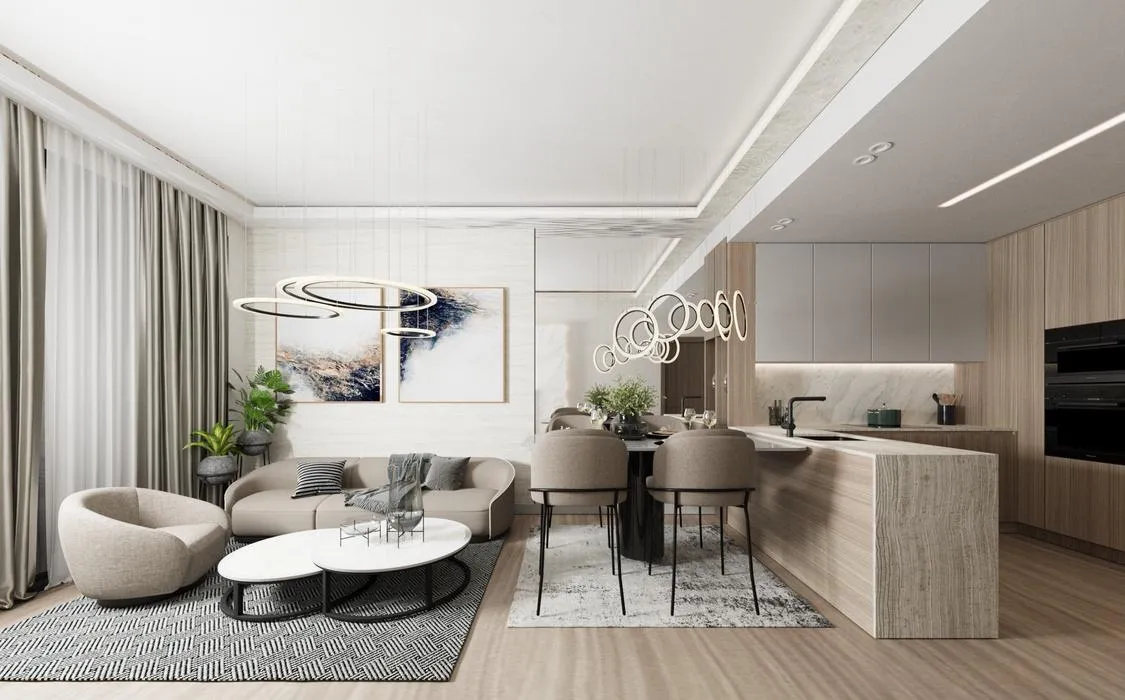 Trafford Residences — кухня-гостиная