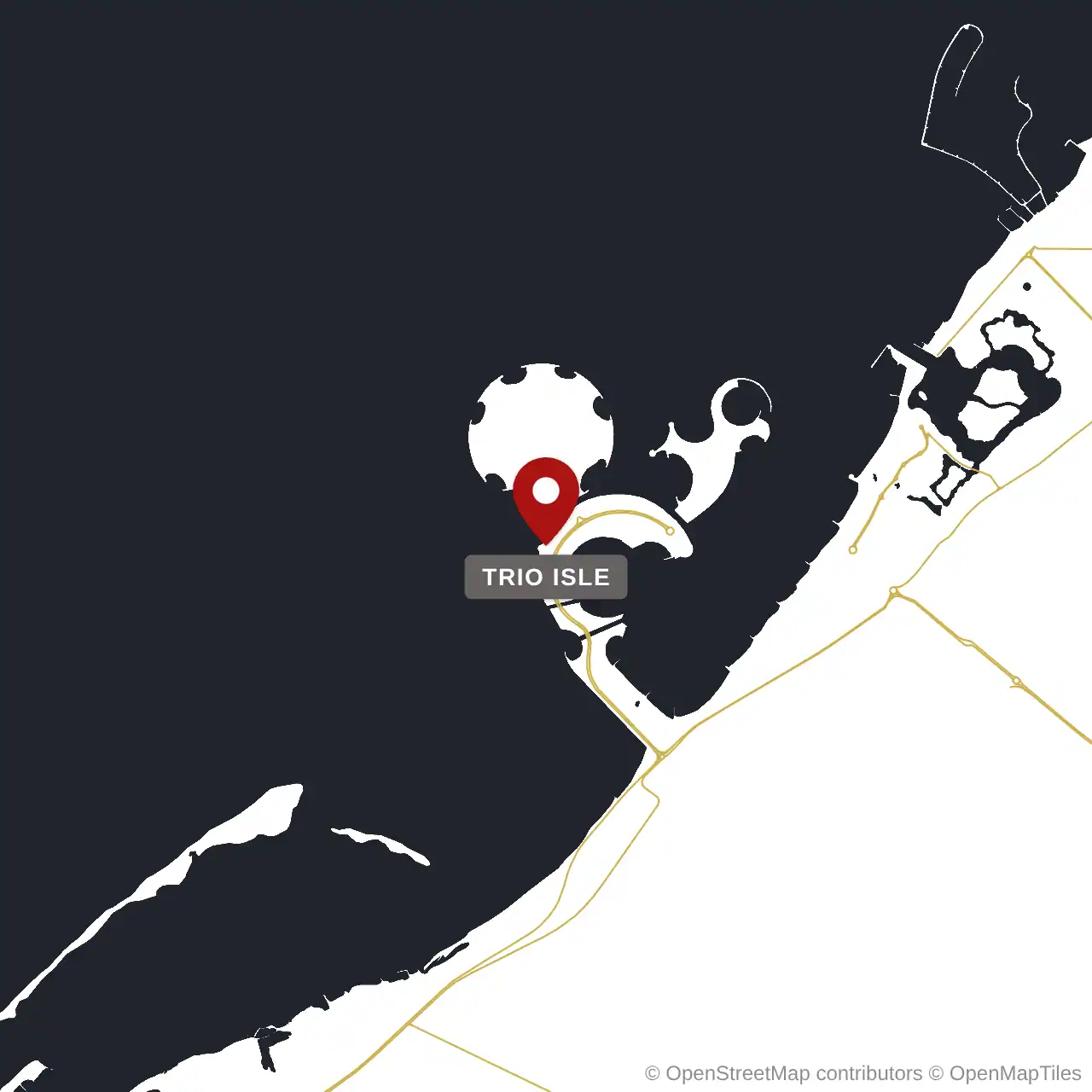 Расположение Trio Isle на карте: Остров Аль Маржан, Ras Al Khaimah