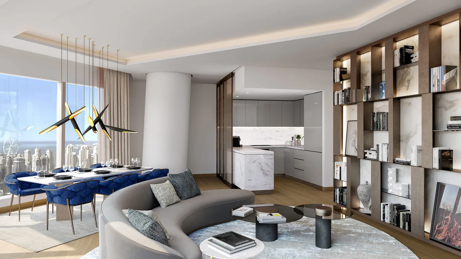 Uptown Tower — интерьер гостиной