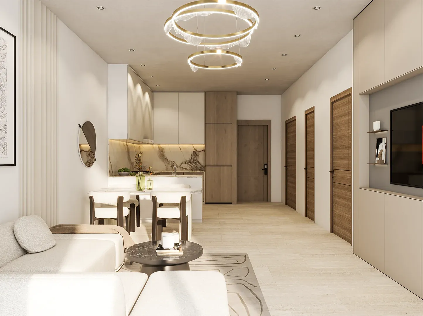 Ventana Residences — кухня-гостиная, фото 13