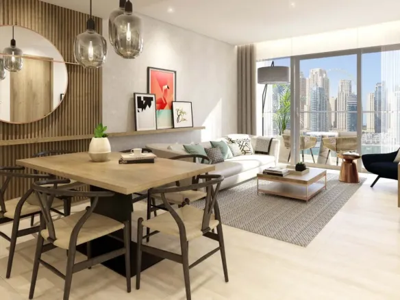Vida Dubai Marina — интерьер гостиной