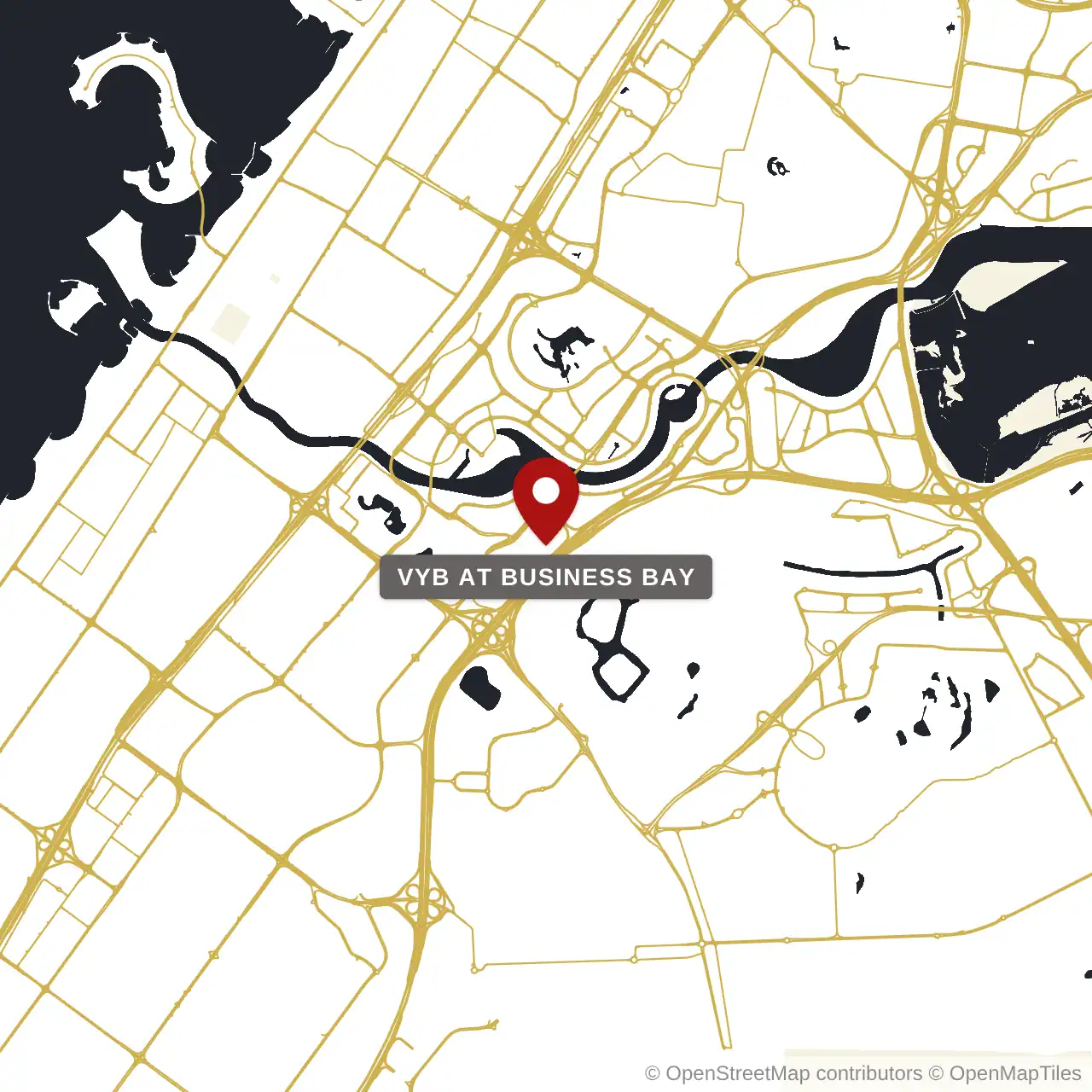 Расположение Vyb at Business Bay на карте: Бизнес Бей, Dubai