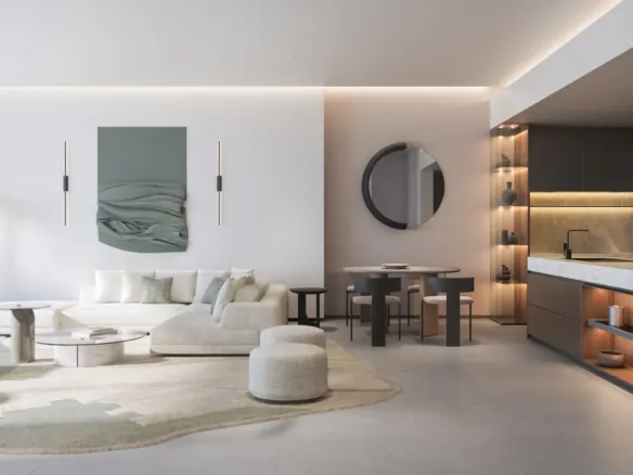 W The Residences by Arada — кухня-гостиная