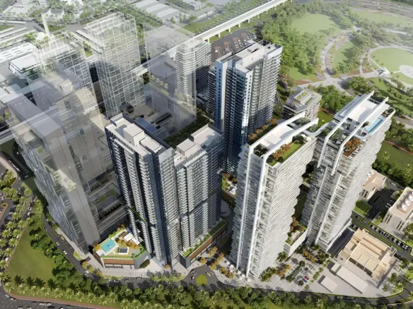 Wasl 1 Park Views Residences Tower B — вид на комплекс, фото 3