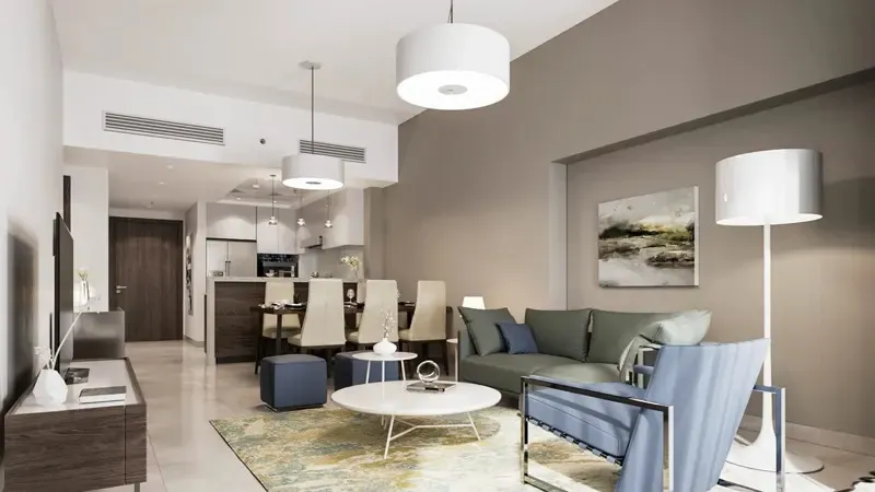 Wasl 1 Park Views Residences Tower B — интерьер гостиной
