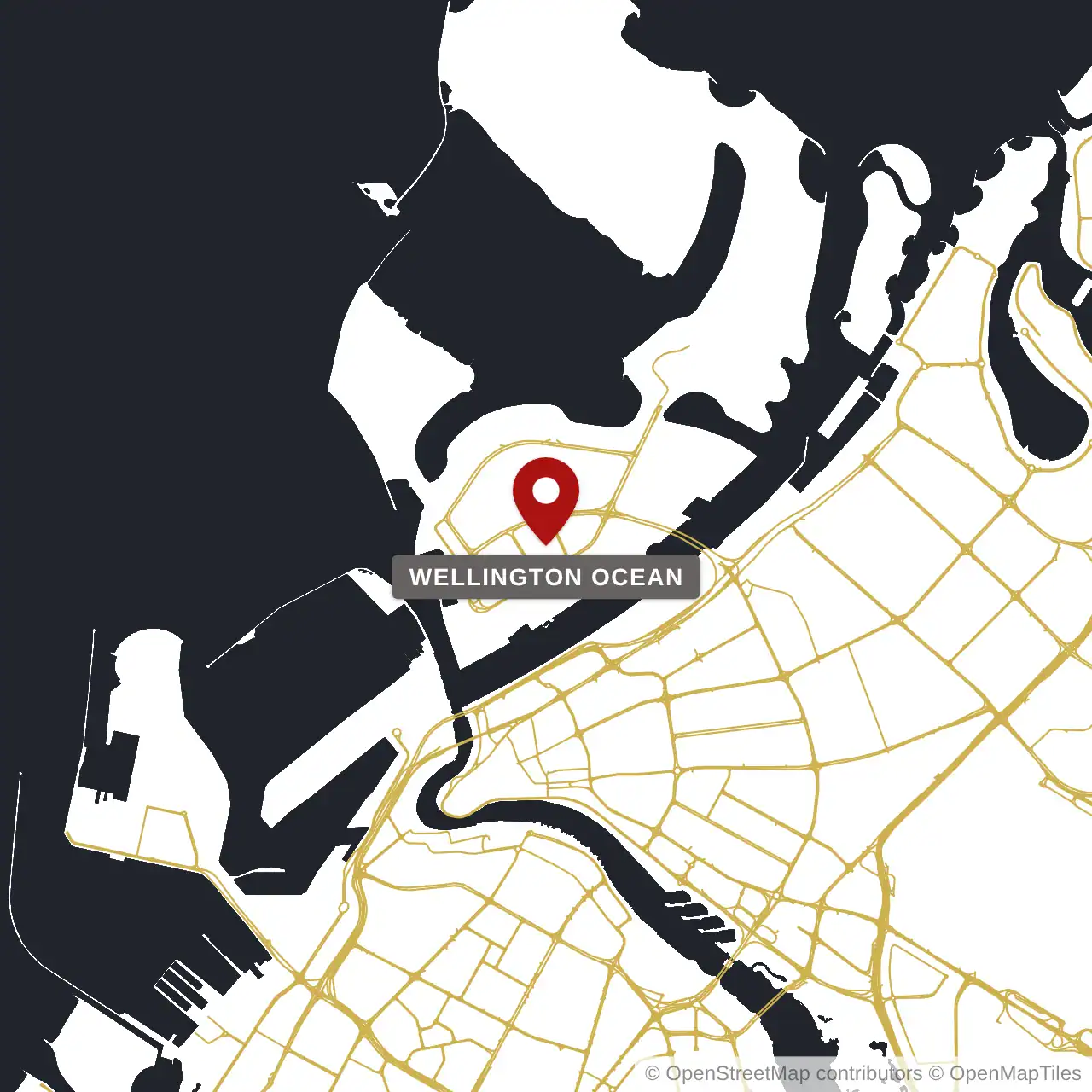Расположение Wellington Ocean на карте: Острова Дубая, Dubai