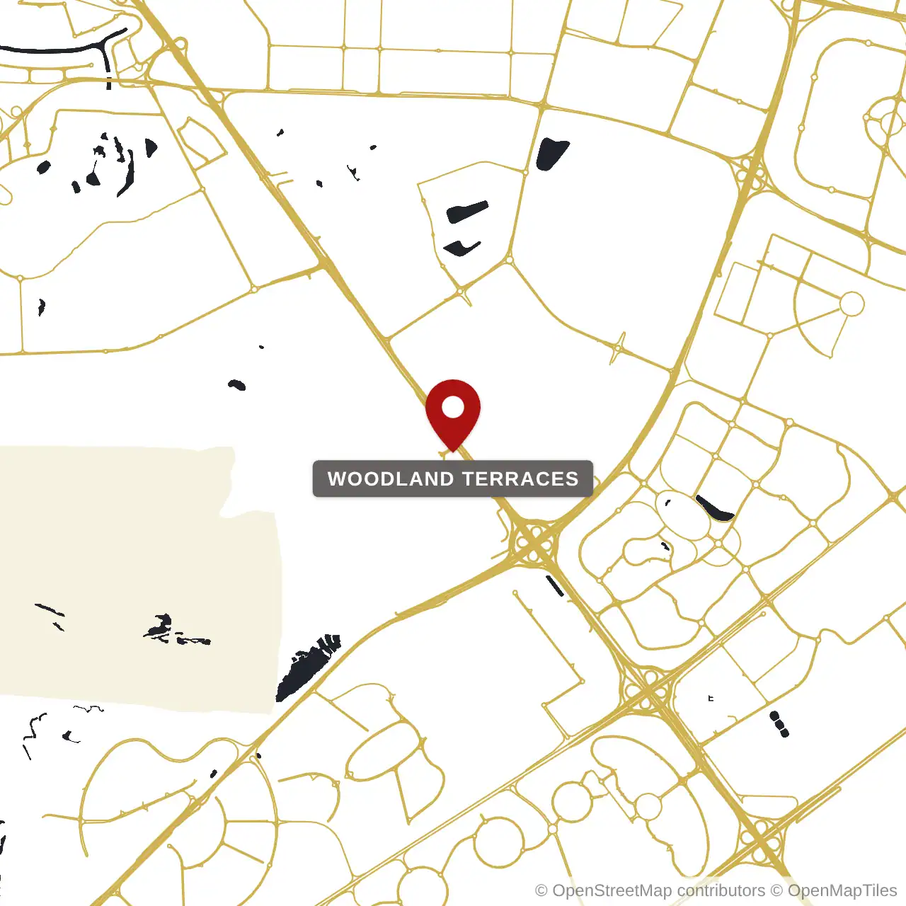 Расположение Woodland Terraces на карте: MBR Район 11 (Meydan South), Dubai