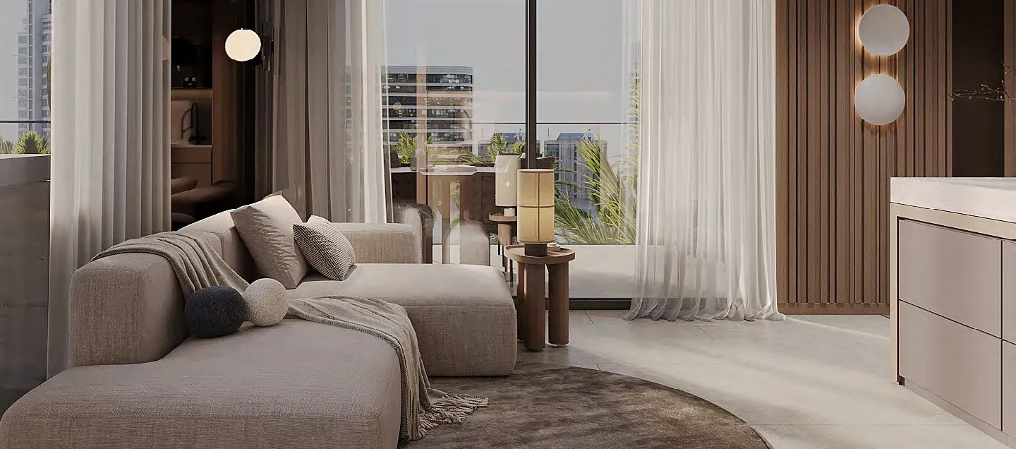 Wyndham Residences Al Marjan Island — интерьер гостиной, фото 6