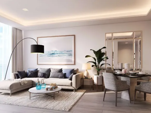 Yas Beach Residence — интерьер гостиной